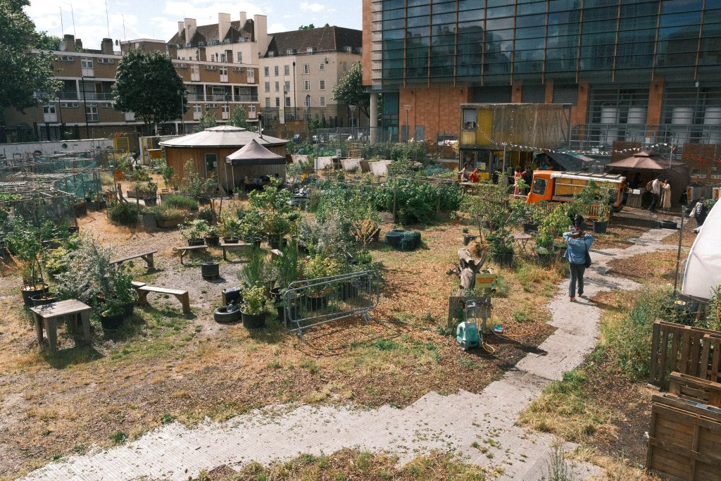 A view of Story Garden in King's Cross.